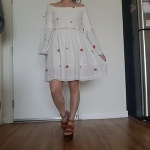 Creme ruffled dress